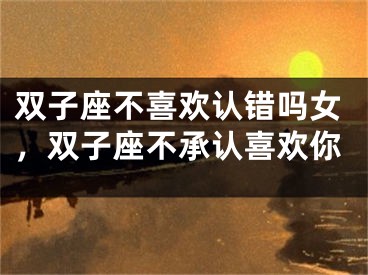 双子座不喜欢认错吗女，双子座不承认喜欢你