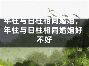 年柱与日柱相同婚姻，年柱与日柱相同婚姻好不好