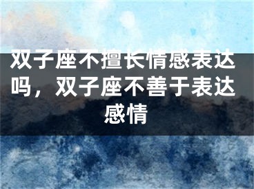 双子座不擅长情感表达吗，双子座不善于表达感情