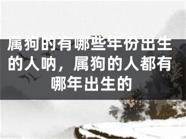 属狗的有哪些年份出生的人呐，属狗的人都有哪年出生的