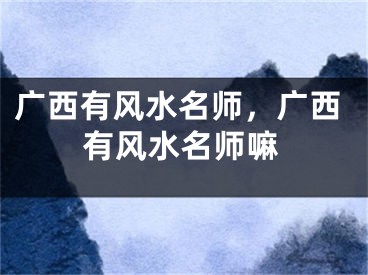 广西有风水名师，广西有风水名师嘛