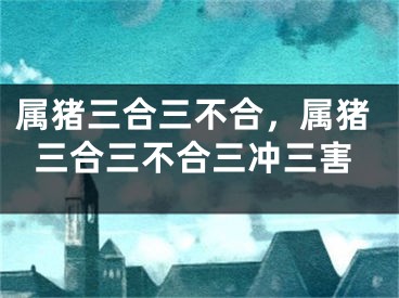 属猪三合三不合，属猪三合三不合三冲三害