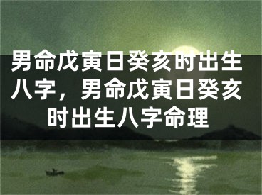 男命戊寅日癸亥时出生八字，男命戊寅日癸亥时出生八字命理