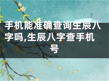 手机能准确查询生辰八字吗,生辰八字查手机号