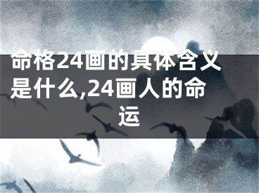 命格24画的具体含义是什么,24画人的命运