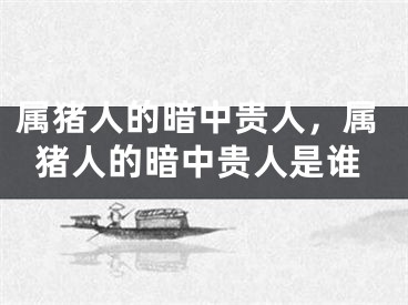 属猪人的暗中贵人，属猪人的暗中贵人是谁