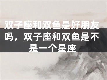 双子座和双鱼是好朋友吗，双子座和双鱼是不是一个星座