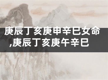 庚辰丁亥庚申辛巳女命,庚辰丁亥庚午辛巳