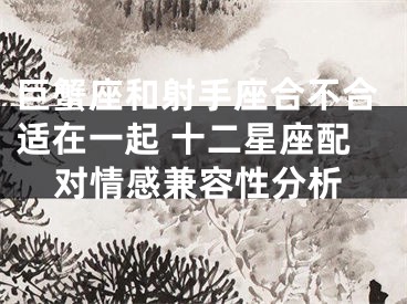 巨蟹座和射手座合不合适在一起 十二星座配对情感兼容性分析