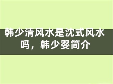 韩少清风水是沈式风水吗，韩少婴简介