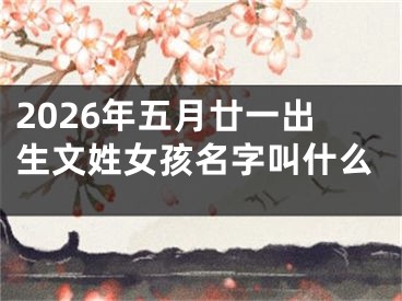 2026年五月廿一出生文姓女孩名字叫什么