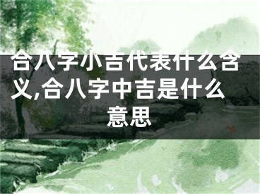 合八字小吉代表什么含义,合八字中吉是什么意思