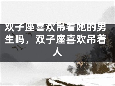 双子座喜欢吊着她的男生吗，双子座喜欢吊着人