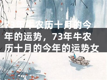 73年牛农历十月的今年的运势,73年牛农历十月的今年的运势女