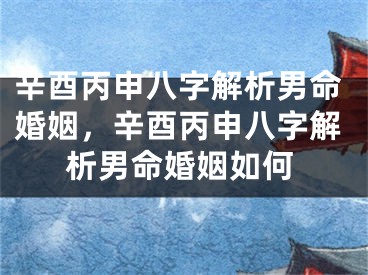 辛酉丙申八字解析男命婚姻，辛酉丙申八字解析男命婚姻如何
