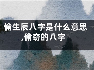 偷生辰八字是什么意思,偷窃的八字