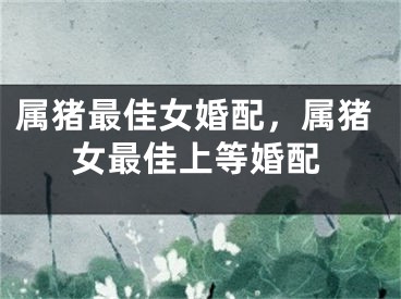 属猪最佳女婚配，属猪女最佳上等婚配