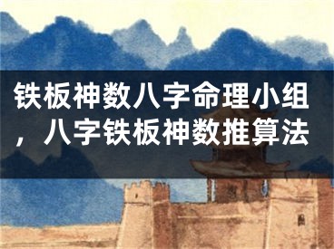 铁板神数八字命理小组，八字铁板神数推算法