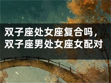 双子座处女座复合吗，双子座男处女座女配对