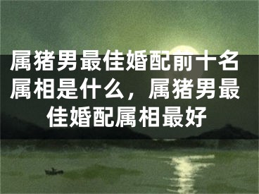 属猪男最佳婚配前十名属相是什么，属猪男最佳婚配属相最好
