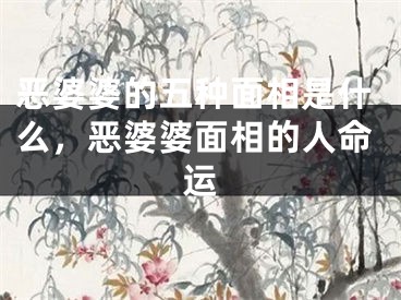 恶婆婆的五种面相是什么，恶婆婆面相的人命运