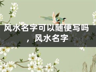 风水名字可以随便写吗,风水名字