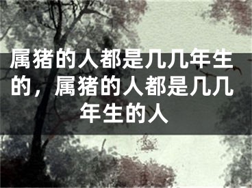 属猪的人都是几几年生的，属猪的人都是几几年生的人
