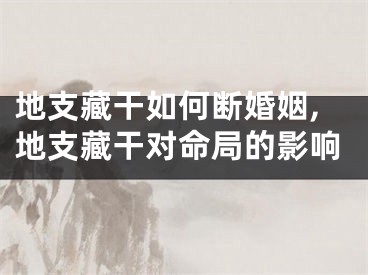 地支藏干如何断婚姻,地支藏干对命局的影响