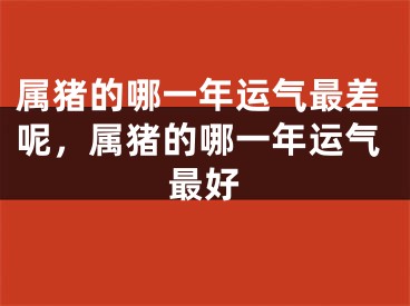 属猪的哪一年运气最差呢，属猪的哪一年运气最好