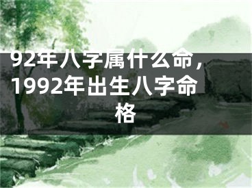 92年八字属什么命,1992年出生八字命格