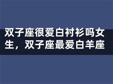 双子座很爱白衬衫吗女生，双子座最爱白羊座