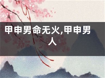 甲申男命无火,甲申男人