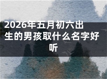 2026年五月初六出生的男孩取什么名字好听