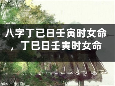 八字丁已日壬寅时女命，丁巳日壬寅时女命