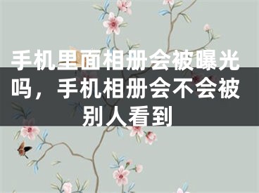 手机里面相册会被曝光吗,手机相册会不会被别人看到