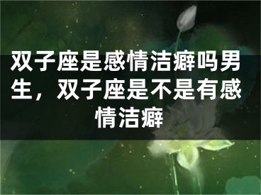 双子座是感情洁癖吗男生，双子座是不是有感情洁癖