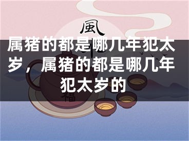 属猪的都是哪几年犯太岁，属猪的都是哪几年犯太岁的