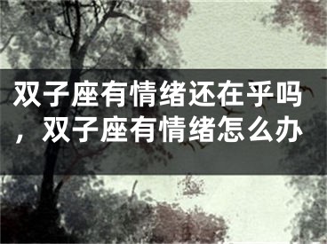 双子座有情绪还在乎吗，双子座有情绪怎么办
