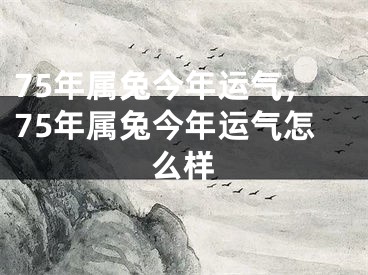 75年属兔今年运气，75年属兔今年运气怎么样