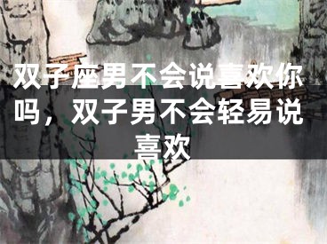 双子座男不会说喜欢你吗，双子男不会轻易说喜欢