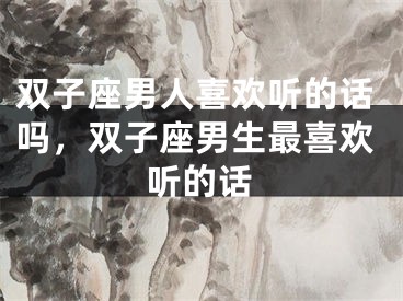 双子座男人喜欢听的话吗，双子座男生最喜欢听的话