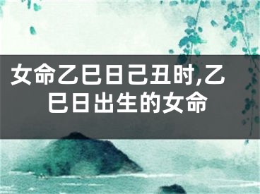 女命乙巳日己丑时,乙巳日出生的女命