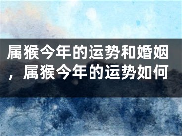 属猴今年的运势和婚姻,属猴今年的运势如何