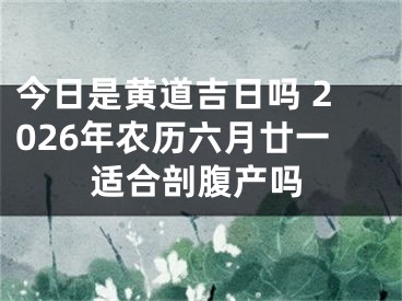 今日是黄道吉日吗 2026年农历六月廿一适合剖腹产吗
