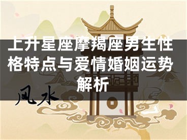 上升星座摩羯座男生性格特点与爱情婚姻运势解析
