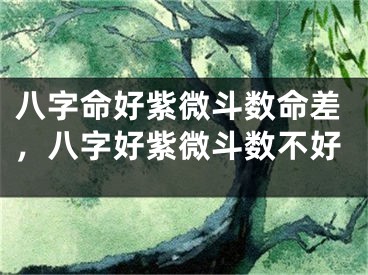 八字命好紫微斗数命差，八字好紫微斗数不好