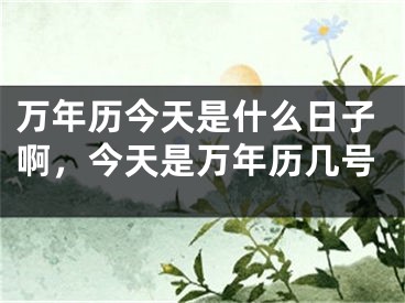 万年历今天是什么日子啊，今天是万年历几号