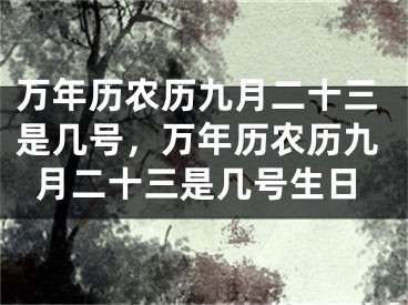 万年历农历九月二十三是几号,万年历农历九月二十三是几号生日
