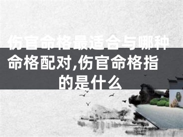 伤官命格最适合与哪种命格配对,伤官命格指的是什么