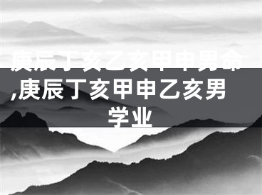 庚辰丁亥乙亥甲申男命,庚辰丁亥甲申乙亥男学业